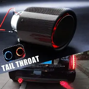 Carbon Rear Exhaust Tip With Led Light (Red or Blue