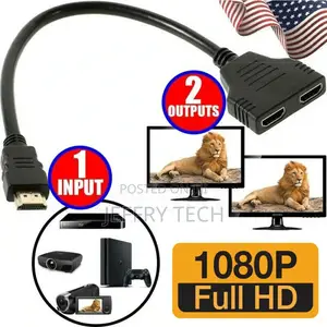 HDMI Port Male to Female 1 Input 2 Output Splitter Cable Ada