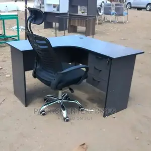 Executive Lshaped Desk 4 by 4 Fitts Plus Headrest Chair