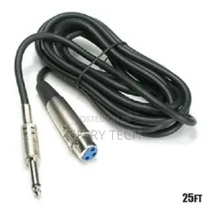 XLR 3-pin Female To 6.35mm 1/4" Mono Male Mic Microphone Aud