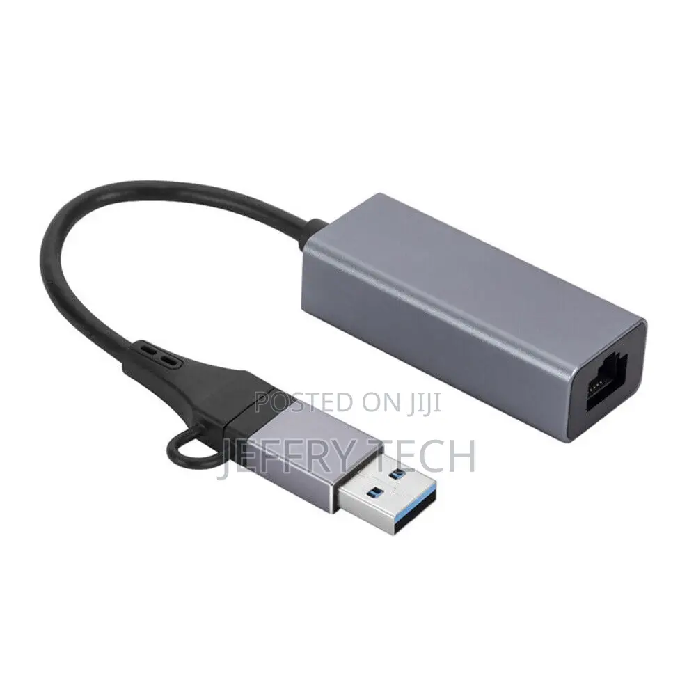 USB Type C to RJ45 Wired Network Card 1000mbps Gigabit Ether