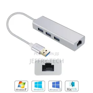 USB 3.0 to RJ45 Lan Hub With 3-Ports and One 1gbps Ethernet