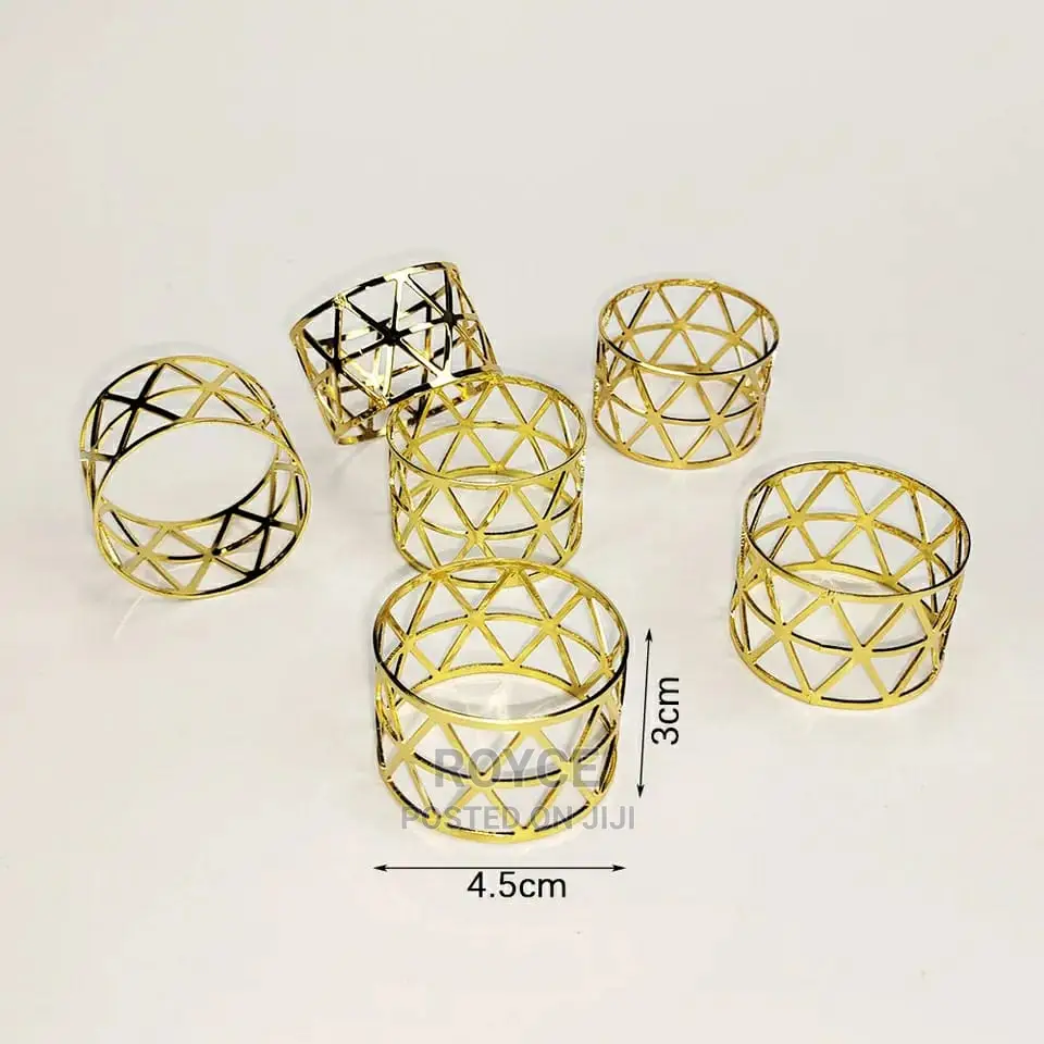 12 PCS Gold Napkin Rings
