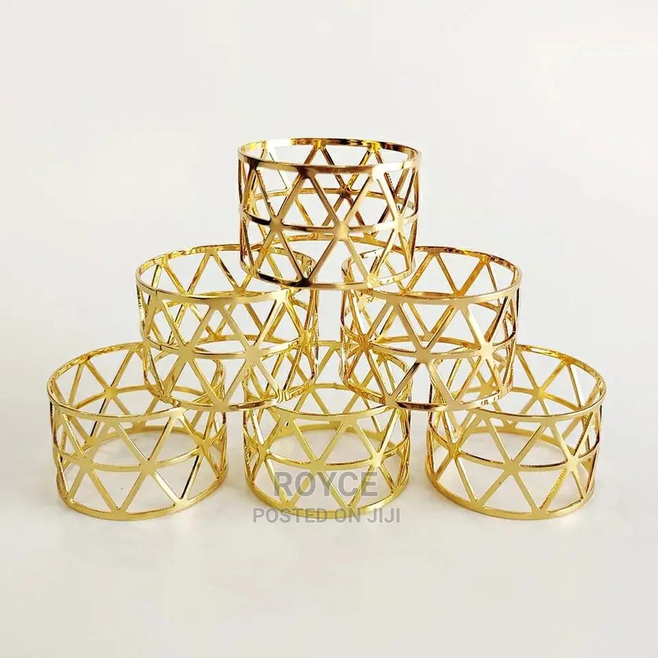 12 PCS Gold Napkin Rings