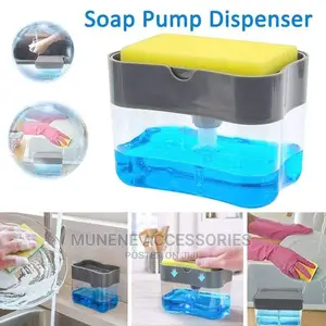 Kitchen Soap Dish Pump Dispenser With Free Sponge Candy385ml