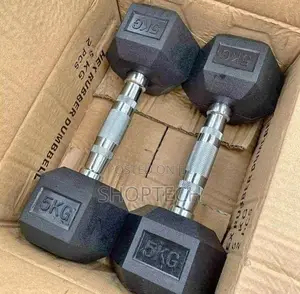 Hex Rubber Coated 5kg Dumbells