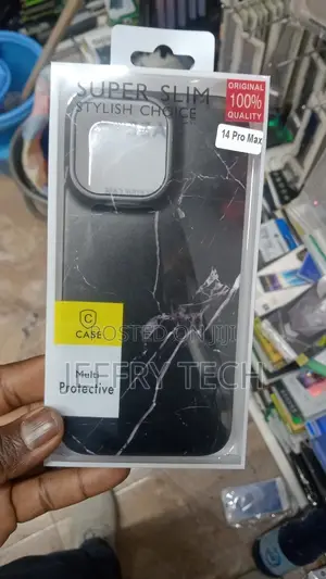 Noir Origin - Black Marble iPhone 14 Pro Max Case