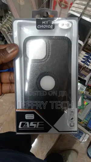 iPhone 13 Case Leather Slim Logo View Luxury Cover