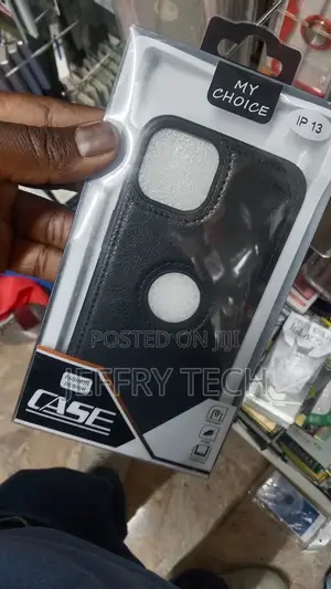 iPhone 13 Case Leather Slim Logo View Luxury Cover