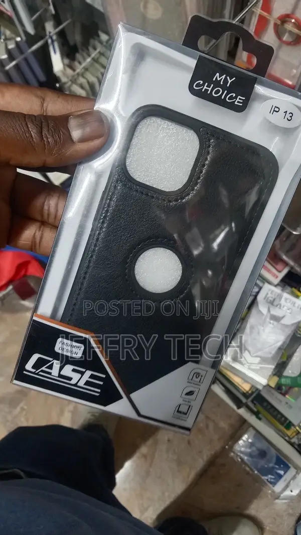 iPhone 13 Case Leather Slim Logo View Luxury Cover