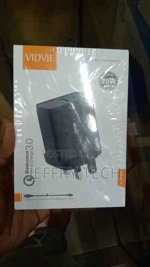 VIDVIE Black 2 in 1 Fast Charging PD 20W QC 18W USBC Mobile