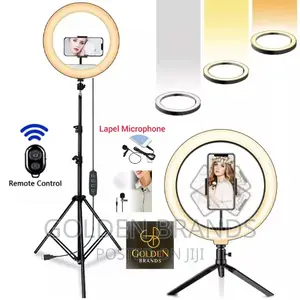 10 Inch LED Ring Light + Phone Stand + Remote + Lapel Mic