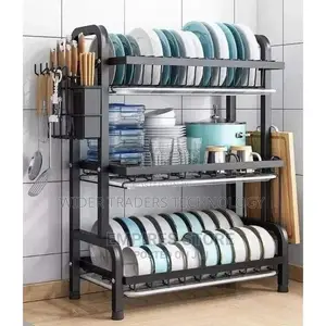 Heavy Duty 3-Tier Dish Rack With Cutlery Holder