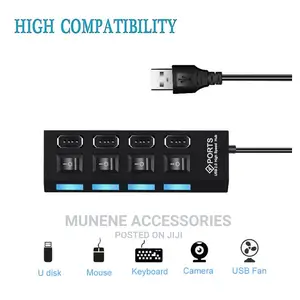 4 Port USB 2.0 HUB Extender Adapter for Laptop PC DATA TRANS