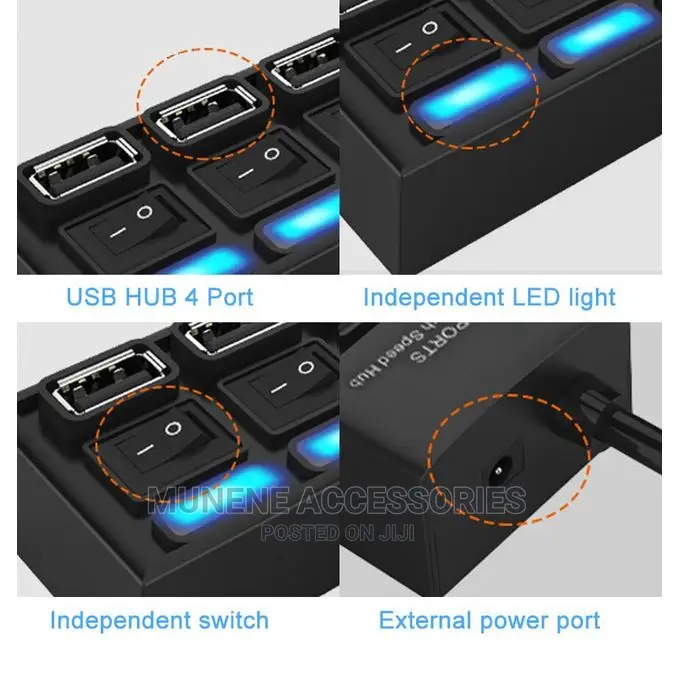 4 Port USB 2.0 HUB Extender Adapter for Laptop PC DATA TRANS