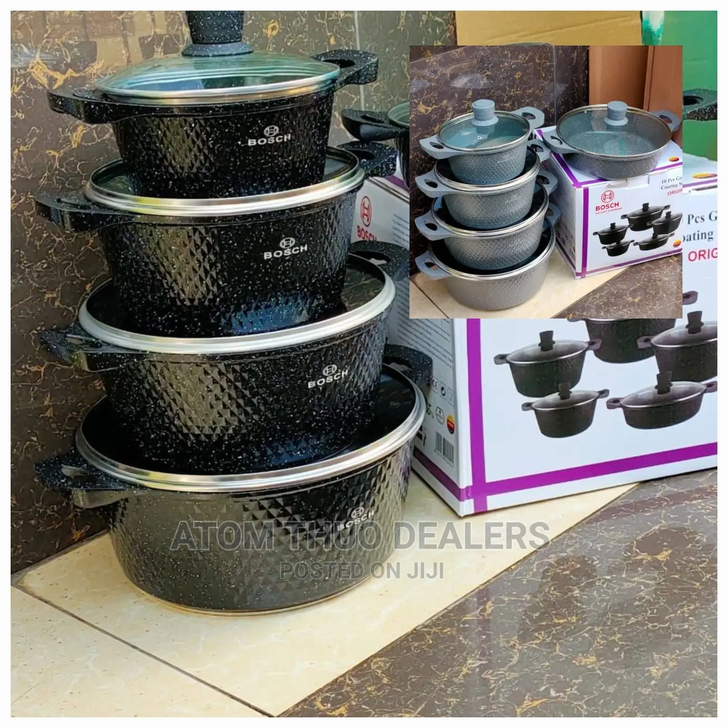 10pcs Bosch New Granite Coating Nonstick Cookware Set