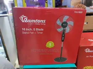 Ramtons(Rm/669)16.5" Blade Stand Fan +Timer(Black)