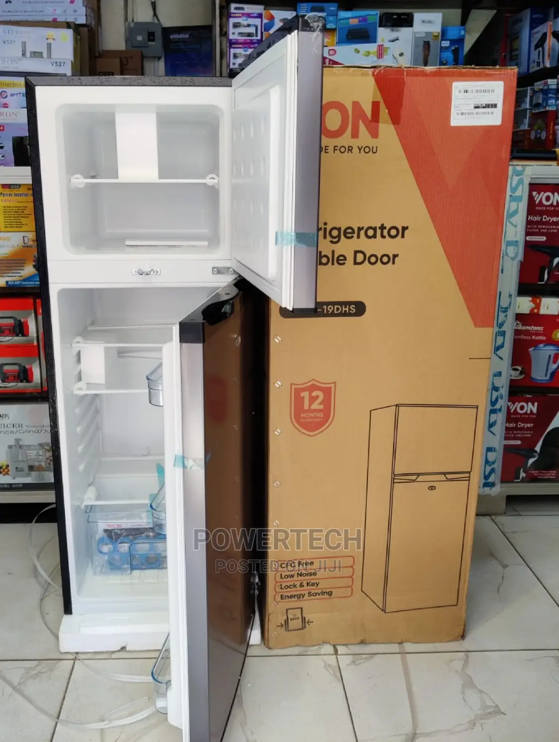 136 Litres Von Double Door Fridge.