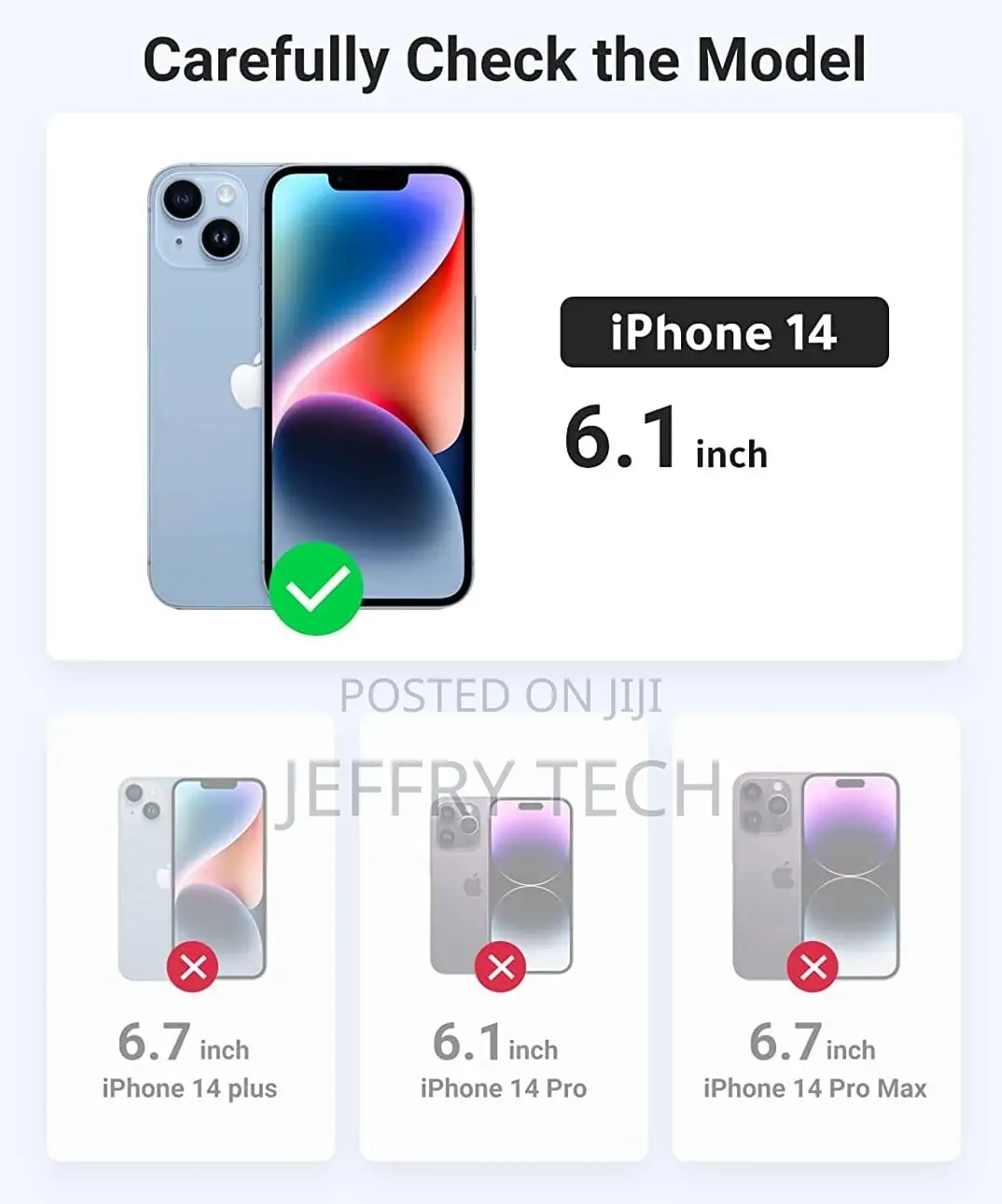 Transparent Hard Back Cover Case for iPhone 14 / iPhone 13