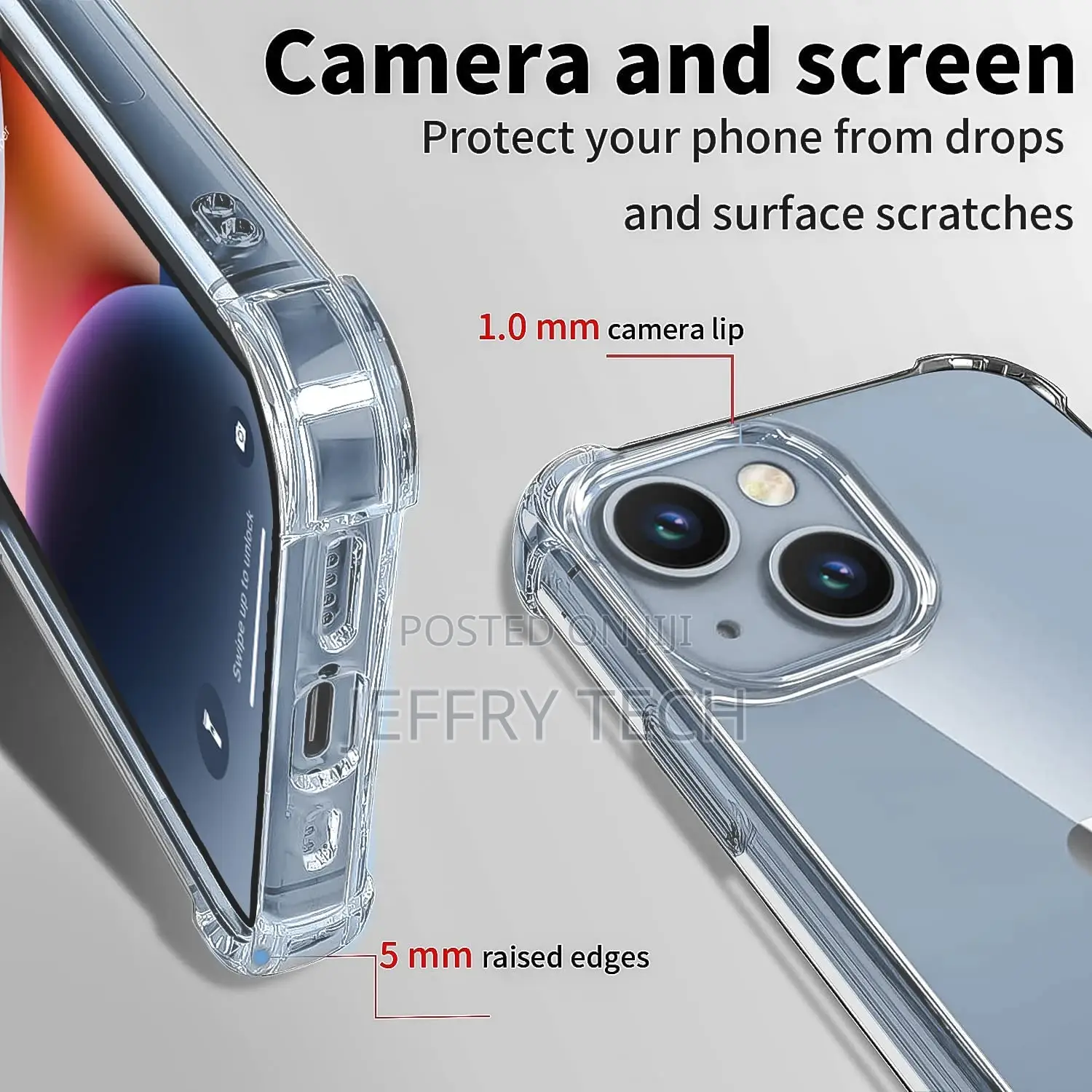 Transparent Hard Back Cover Case for iPhone 14 / iPhone 13