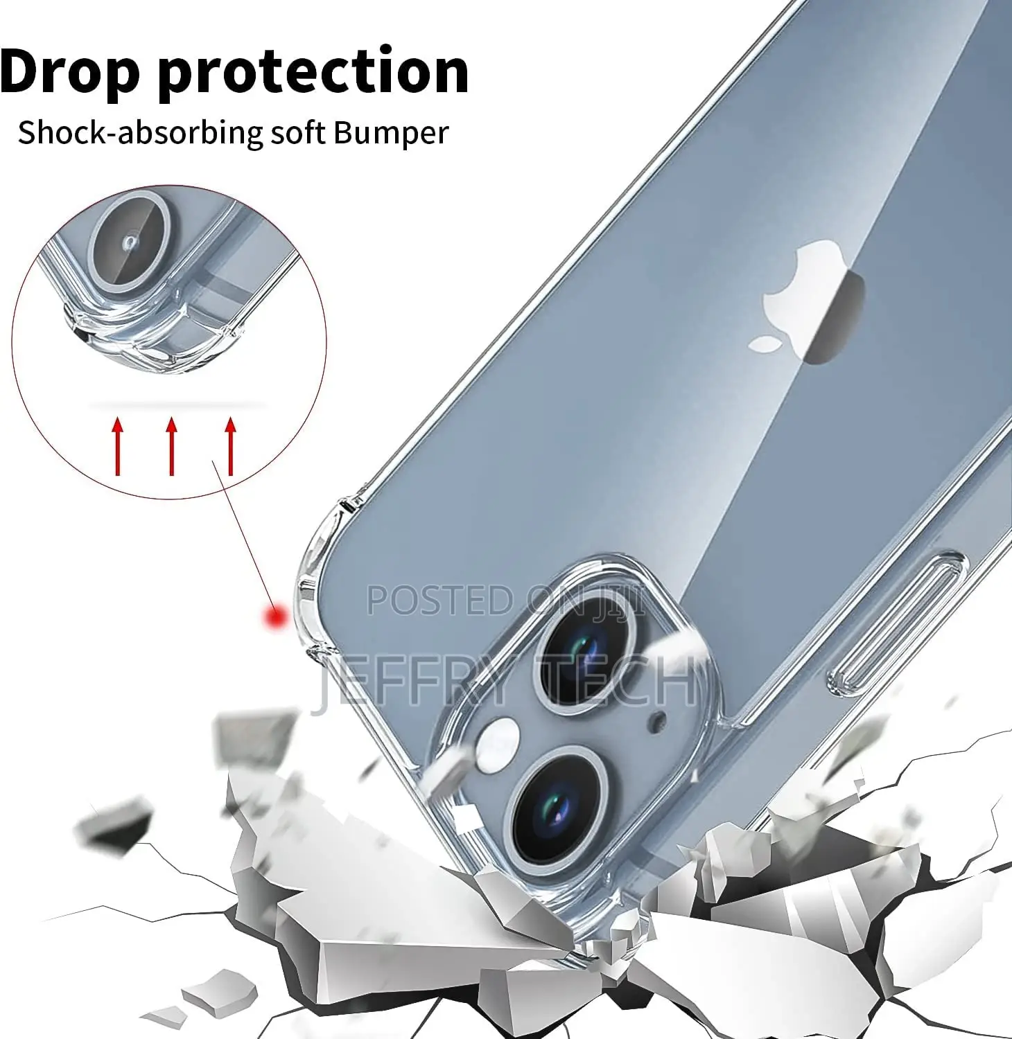 Transparent Hard Back Cover Case for iPhone 14 / iPhone 13