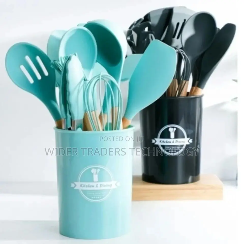 12PCS Silicone Spoon Set Light Black