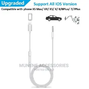 Lightning 3.5MM Jack Adapter Volume Adjust Cable iPhone