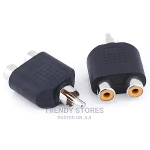 RCA 1 Male to 2 Female Audio Video Plug Converter