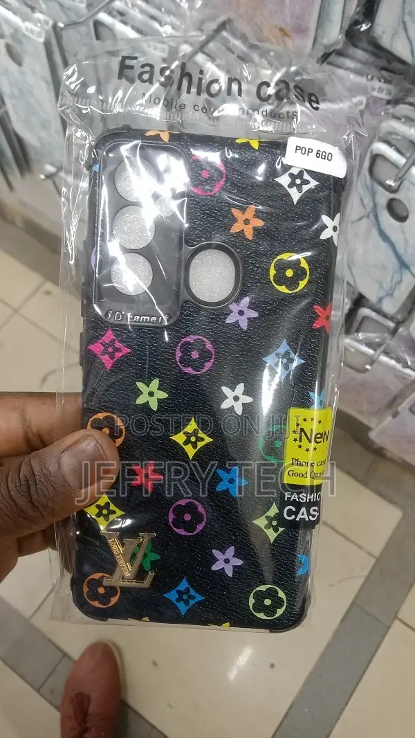 Tecno Pop 6 Go, Black Back Cover Case