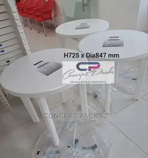 Round Plastic Table. Blue,White,Grey,Cream and Green