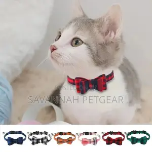 Festive Plaid Breakaway Collar With Removeable Bow Bell