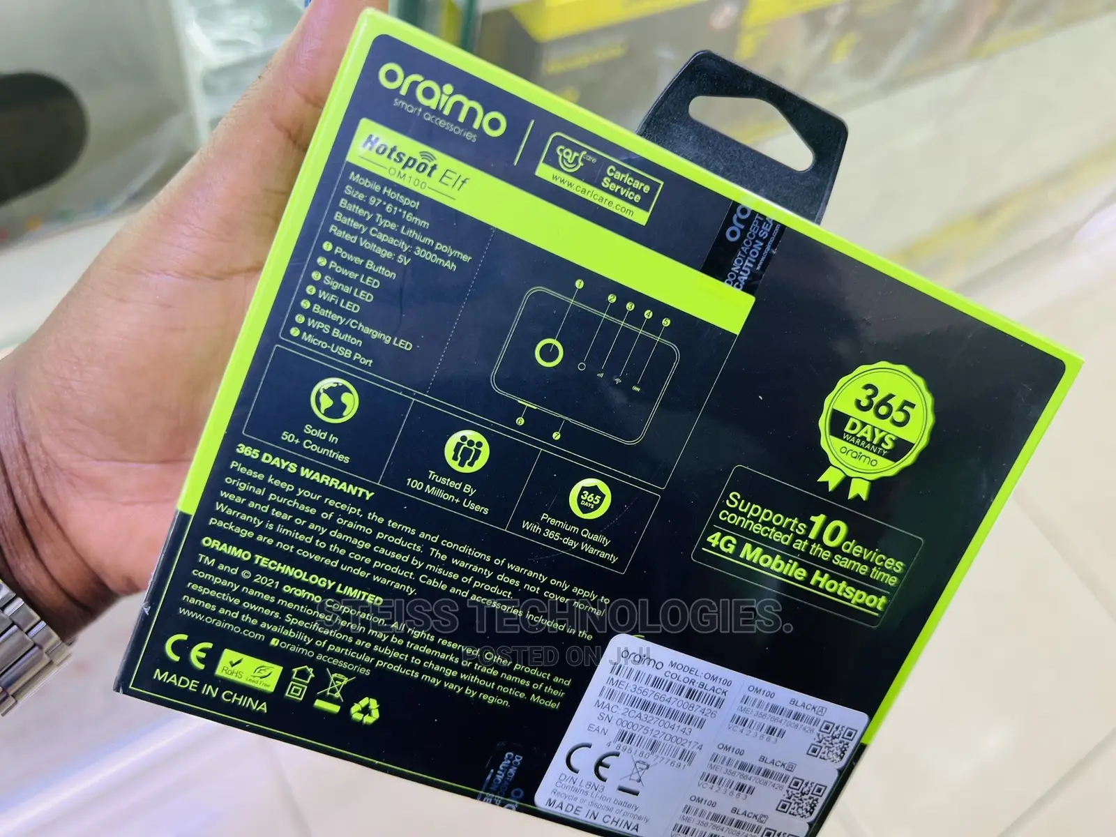 Hotspot Elf Oraimo Portable Mifi.