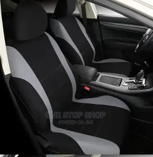 Grey_black Car Seat Covers Full Set Fabric