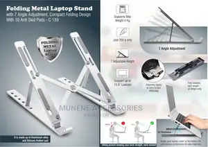 Laptop Stand Riser for Desk METAL Holder Bed, 7-Levels Angle