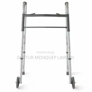 Two-button Folding Walker With 5" Wheels, Aluminum Frame