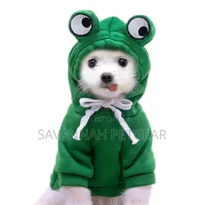 Toon Eyes Green Dog and Cat Hoodie
