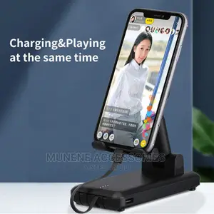 10000mah 10W Portable Power Bank, 4 Cables With Phone Holder