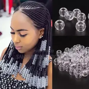 100 PCS Crystal Clear Hair Beads