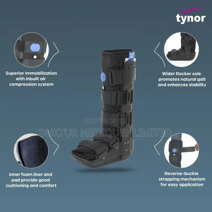 Tynor Walker Boot Air, Black, 1 Unit, Long
