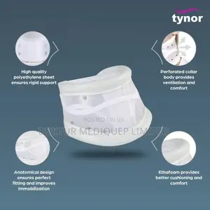 Tynor Cervical Collar Hard Adjustabl S/M/Le, White, 1 Unit