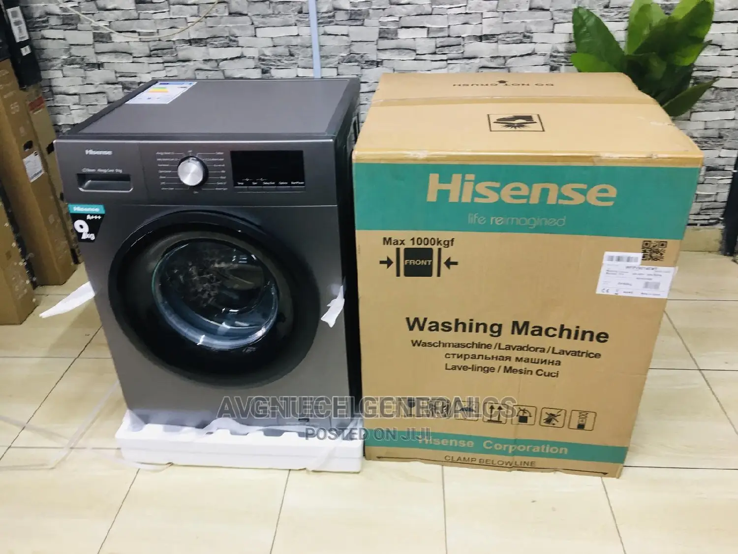 9 KGS Front Load Fully Automatic Hisense Washing Machine.