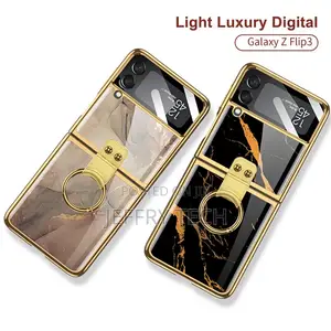 Marble Case Cover + Ring Holder for Samsung Galaxy Z Flip 3