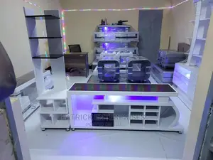 Modern Tv Stand Set With Flowers Stand And Led Lights💡