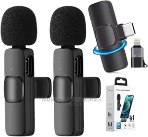Dual Wireless Microphone Usb-C Phone iPhone 2mic Lavalier
