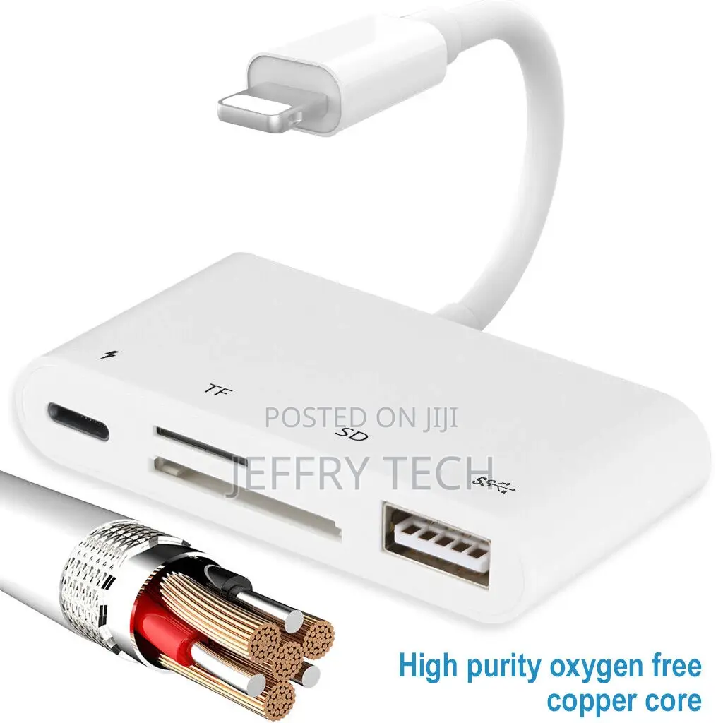 SD Card Reader USB Camera Adapter for iPhone 14 + Pro, Suppo