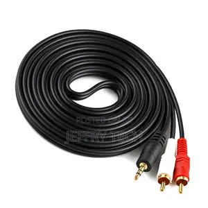 5 M 3.5mm to 2RCA Male Audio Auxiliary Aux Stereo Y Splitter