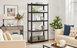 5-Tier Shelves Metal Adjustable Storage 90*40*180cm Black