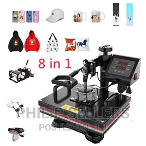 Combo Heat Press, 8 in 1 Machine for Branding T-Shirts, Caps