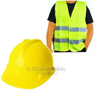 Fashion Yellow Construction Helmet With a Reflector Vest