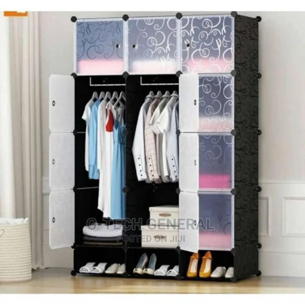 Tc Portable 3-Column Plastic Wardrobes-Multicolored